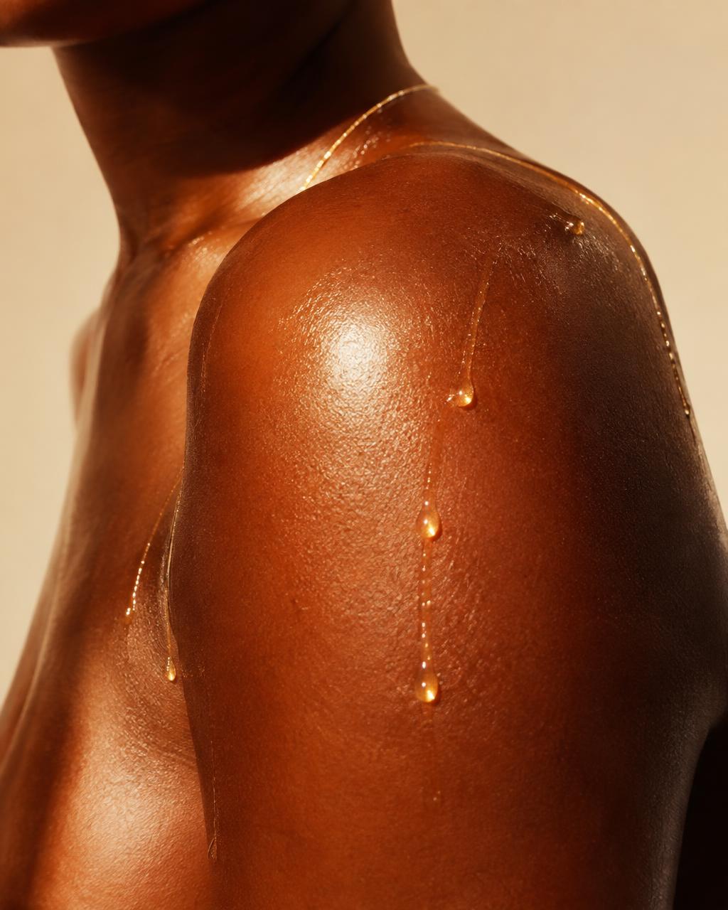 Moisturized skin in warm natural light